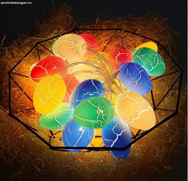 Tavaszi tojás fényfüzér kül-beltéri 10 LED törött mintás