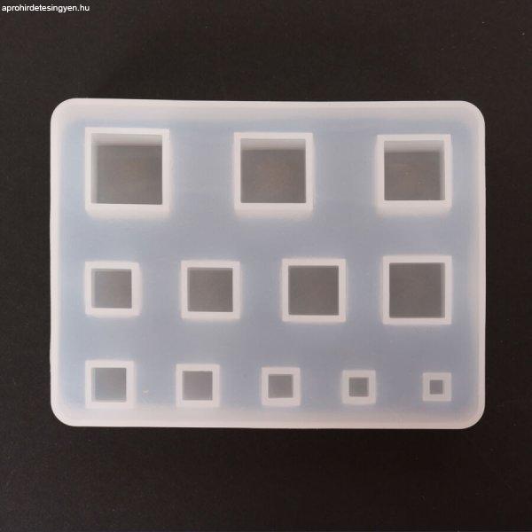 Professzionális szilikon öntőforma átlátszó vegyes négyzet 6,6x8,6x1,6 cm