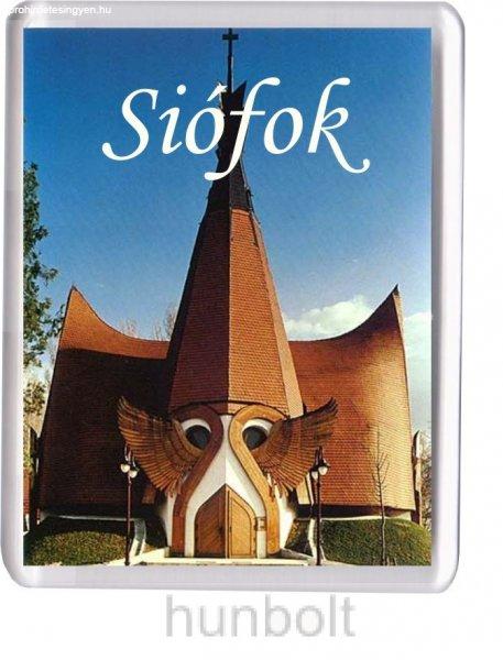Siófok Makovecz Imre - Evangélikus templom hűtőmágnes (műanyag keretes)