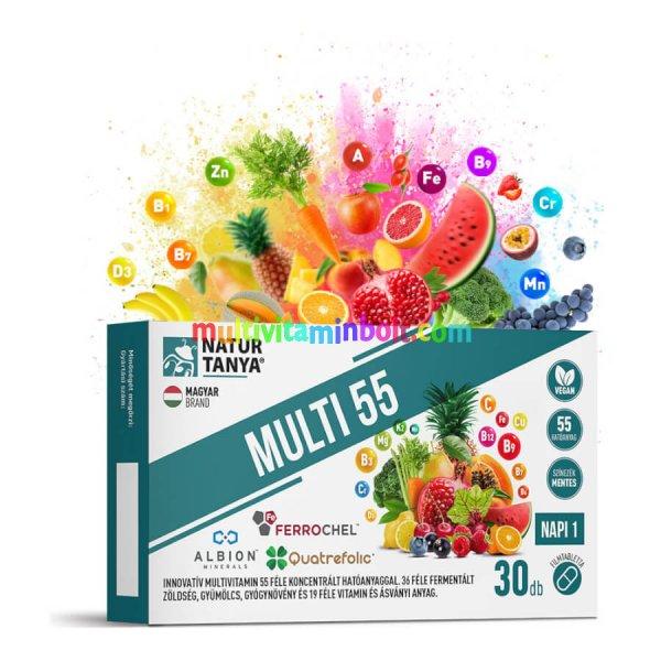 MULTI 55 - Fermentált multivitamin 55 féle koncentrált hatóanyag - 30
tabletta - Natur Tanya