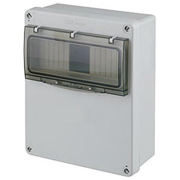 Ipari doboz üres 4-8M, átlátszó ajtóval, IP65, 180x230x80mm
