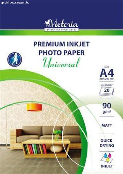Fotópapír, tintasugaras, A4, 90 g, matt, VICTORIA PAPER "Universal"