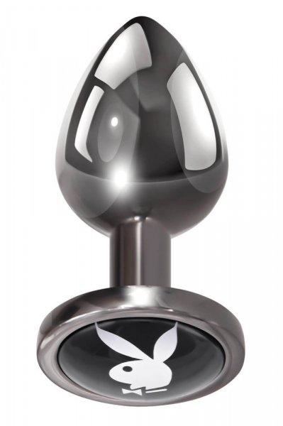 Playboy Tux - anál plug - kicsi (ezüst)