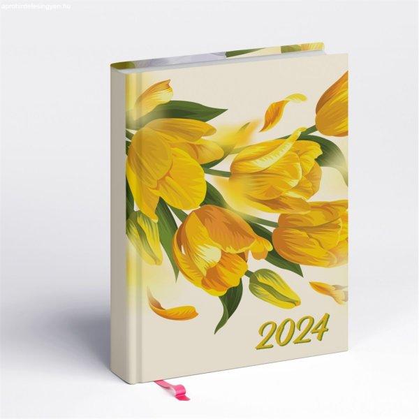 Határidőnapló Librobella hölgyeknek B/6, napi tulipán Realsystem 2024.