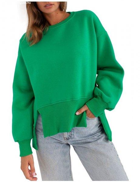Zöld kapucni nélküli kapucnis pulóver