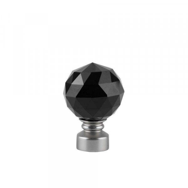 Galéria egyszerű, cakkos rúd Cristal noir 25/19, fém, ezüst - 160 cm