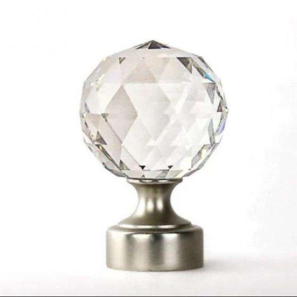 Galéria dupla egyszálas kristály mennyezeti tartó 25/19 - fém, ezüst - 160
cm