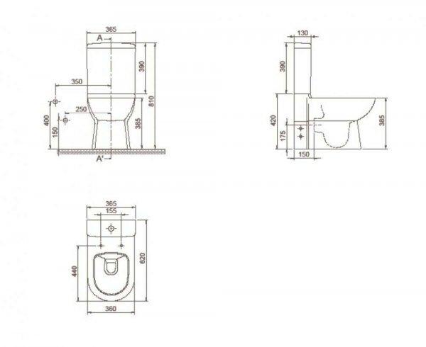 CeraStyle BELLA monoblokk WC - WC tartály - öblítőszelep - mély
öblítésű