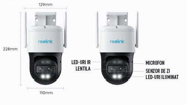 WIFI megfigyelő kamera, Reolink TrackMix WiFi, 8MP, automatikus zoom követés,
személy/jármű érzékelés, színes éjjellátó és LED reflektor, két
lencse