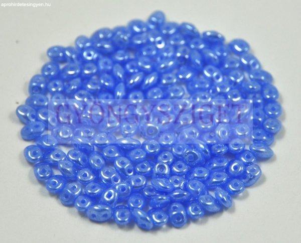 Superduo cseh préselt kétlyukú gyöngy - 2.5x5mm - light blue luster
