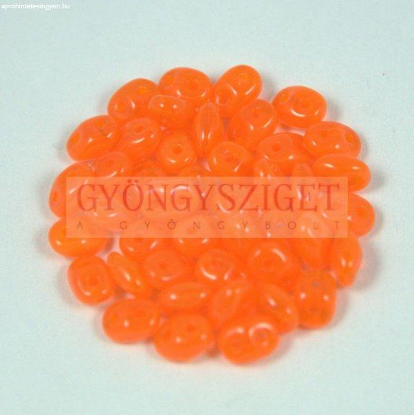 Superduo cseh préselt kétlyukú gyöngy - 2.5x5mm - opal orange