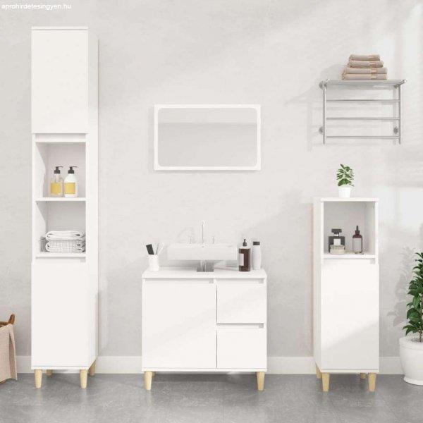 vidaXL fehér szerelt fa fürdőszobaszekrény 30 x 30 x 190 cm