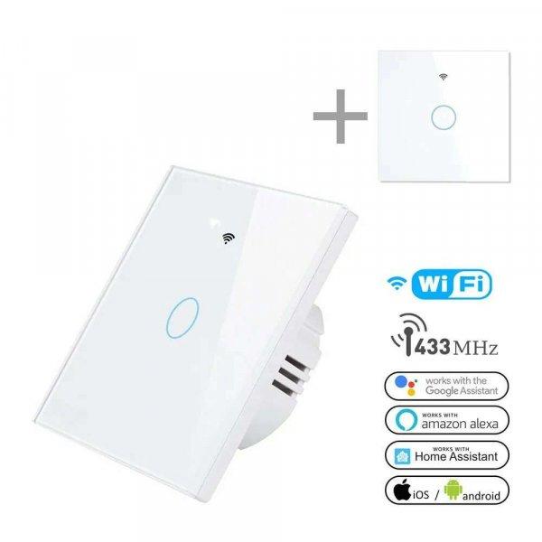 Simplife okos 1 csatornás vezeték nélküli villanykapcsoló csomag (Wifi+ RF)
- fehér VK-1-W-pack