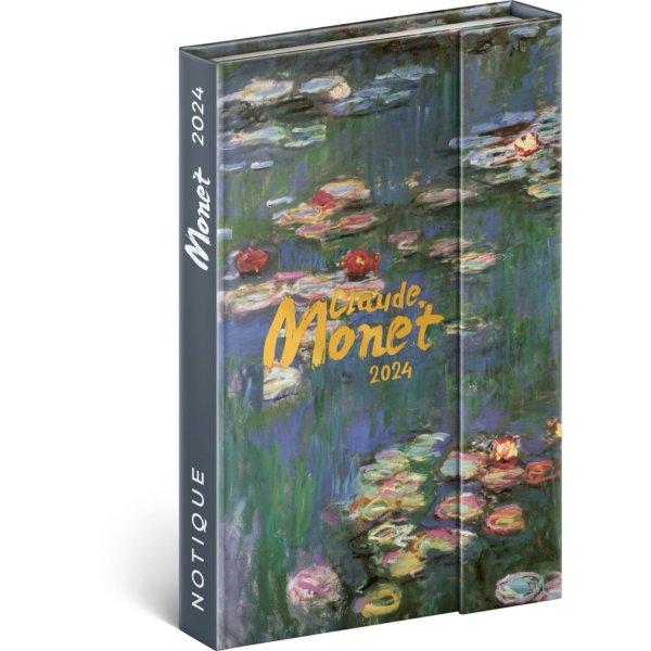 Határidőnapló mágnessel záródó, krémszínű lapokkal Claude Monet
110×160 mm, Realsystem 2024.