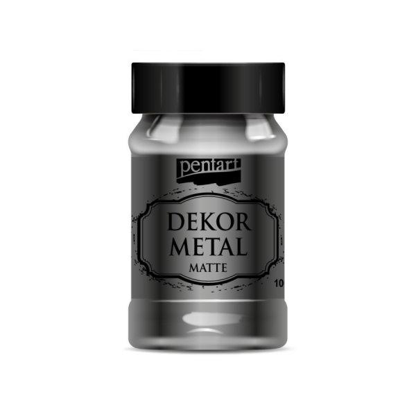 Pentart Dekormetál matt festék 100ml - Antracit