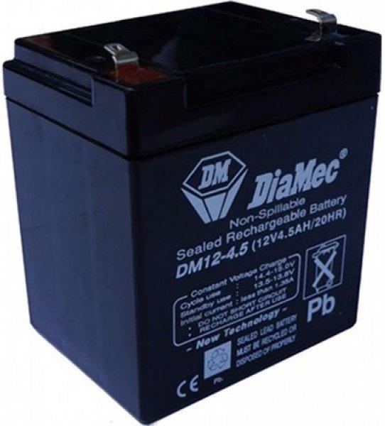 Diamec DM12-4.5 12V 4.5Ah zselés ólom akkumulátor gondozásmentes