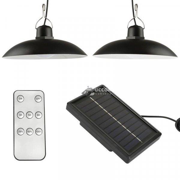 2 darab retro függeszthető napelemes LED lámpa távirányítóval és szolár
panellel