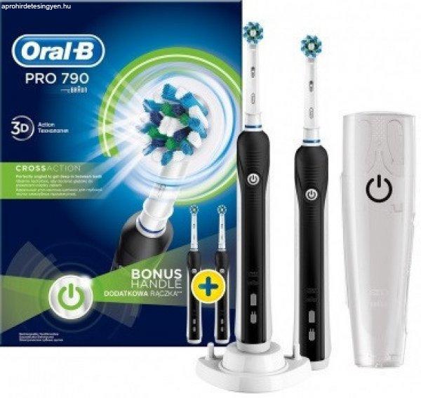 Oral-B PRO 790 Fekete Cross Action fejjel (2 markolatos)