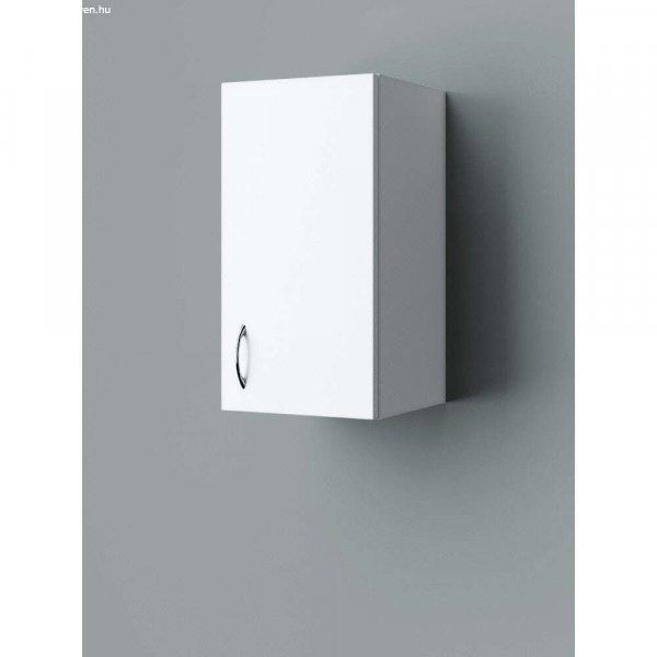 HD STANDARD 30 cm széles polcos fürdőszobai fali szekrény, fényes fehér,
króm kiegészítőkkel, 1 ajtóval