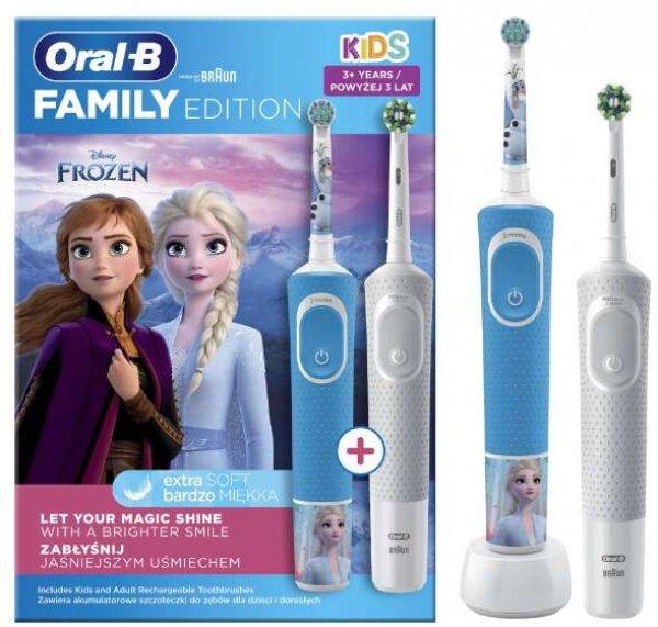 Oral-B Vitality Pro D103+Kids D100 3+ Frozen Elektromos Fogkefe, Kék-Szürke