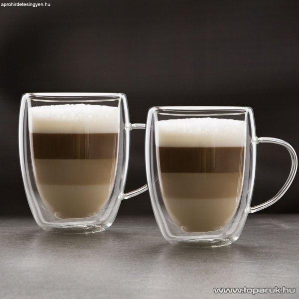 Vog & Arths 57176C Duplafalú cappucino üveg csésze, kávés pohár, 350 ml, 2
db / doboz