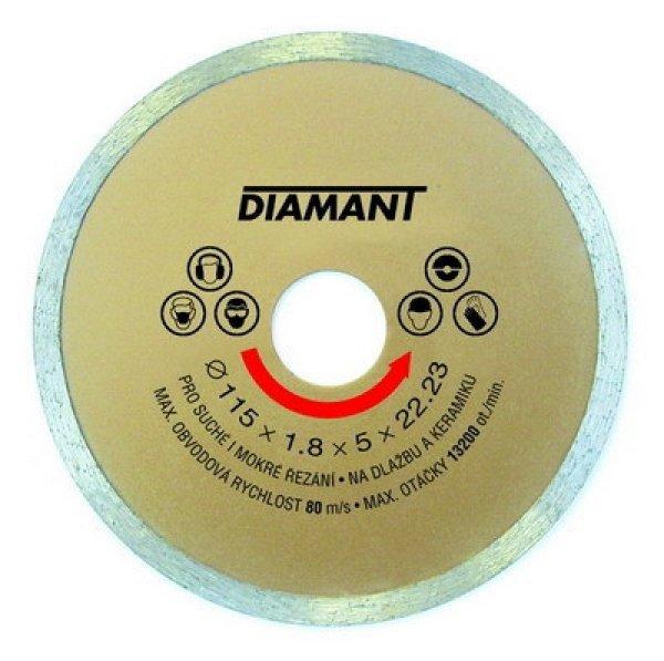 Gyémánt vágótárcsa folytonos Diamant 115 / 22,2 mm