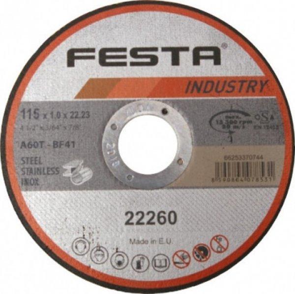 Fémvágó korong 115x1,6x22,2 mm FESTA Industry