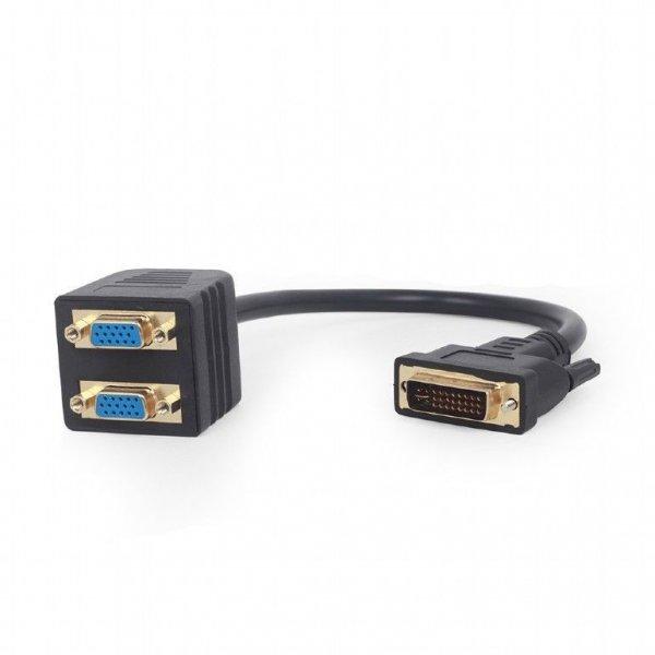 Gembird Passive DVI-I male to dual VGA female splitter cable 0,3m Black
