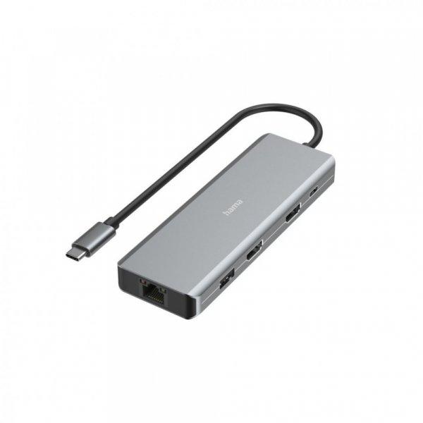 Hama FIC USB 3.1 TYPE-C,9IN1 DOKK. ADAPTER(4xUSB3.1, 2xHDMI, LAN, USB-C, PD)
Grey