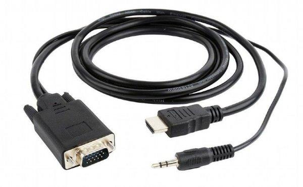 Gembird A-HDMI-VGA-03-6 HDMI to VGA and audio adapter cable single port 1,8m
Black