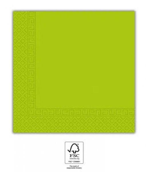 Zöld Unicolour Light Green szalvéta 20 db-os 33x33 cm FSC