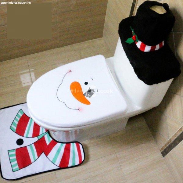 Karácsonyi WC ülőke huzat szett - Hóemberes