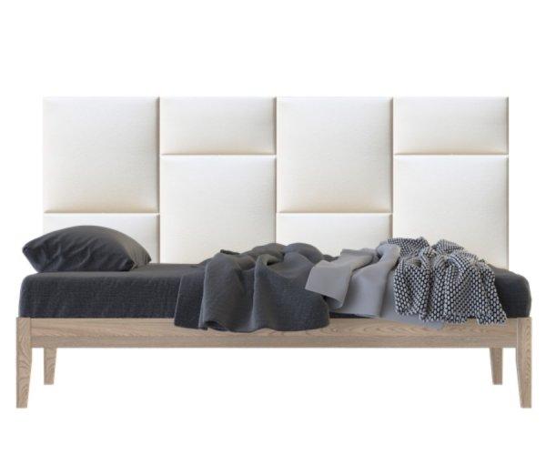 Fehér színű design Műbőr falvédő-50 faldekoráció ágy mellé (200x75
cm)