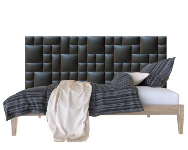 Fekete Falvédő burkolat, falvédő-30 faldekoráció, falvédő ágy mellé
(200x75 cm)