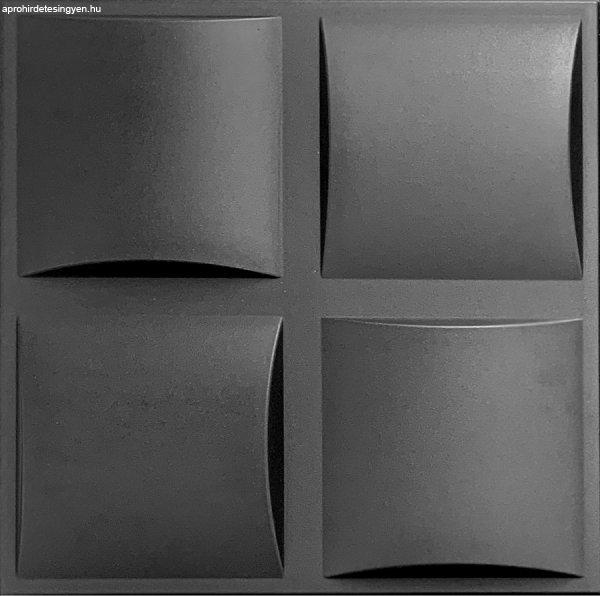 Polistar Pillow fekete modern design polisztirol panel (50x50cm), 3D dekor
burkolat