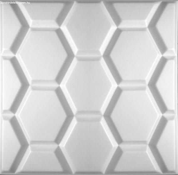 Polistar Hexagon fehér festhető falpanel (50×50 cm), hatszög mintás
burkolat