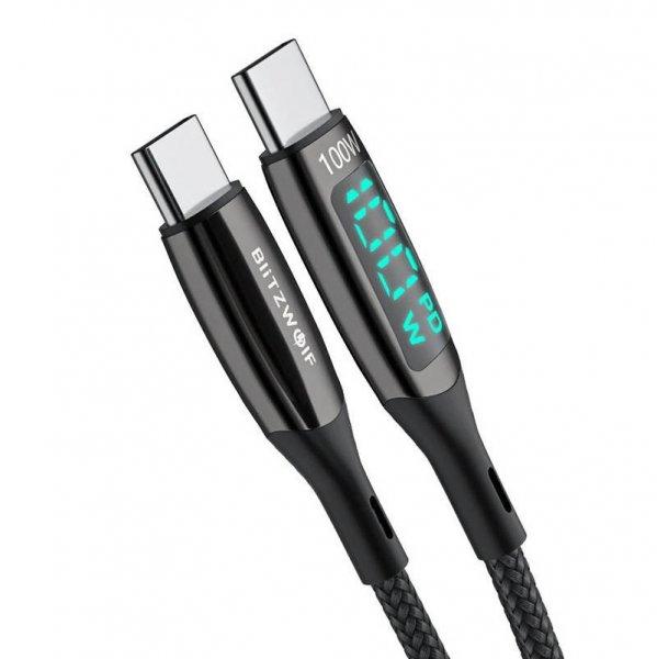 Blitzwolf BW-TC23 USB-C-USB-C kábel 100 W 1,8 m (fekete)