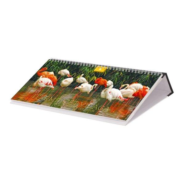 Asztali naptár fehér lapokkal 320 × 150 mm Természet világa fekvő műbör
hátlappal fekete Dayliner 2024.