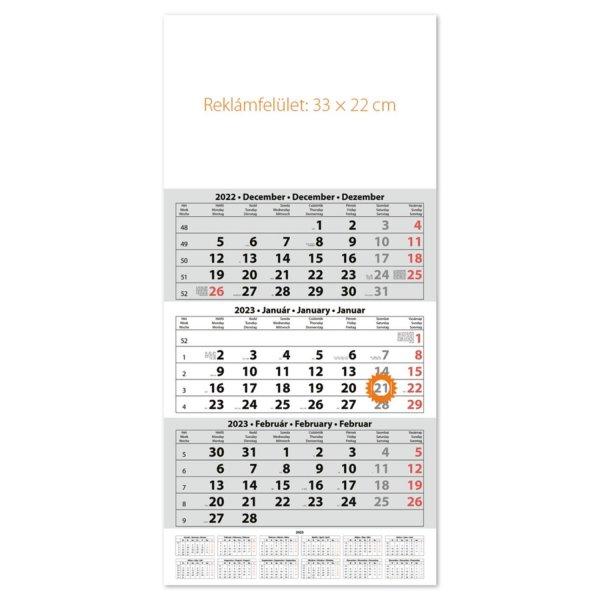 Speditőr naptár1 tömb 3 hónap 330 × 670 mm üres fejrész Dayliner 2024.