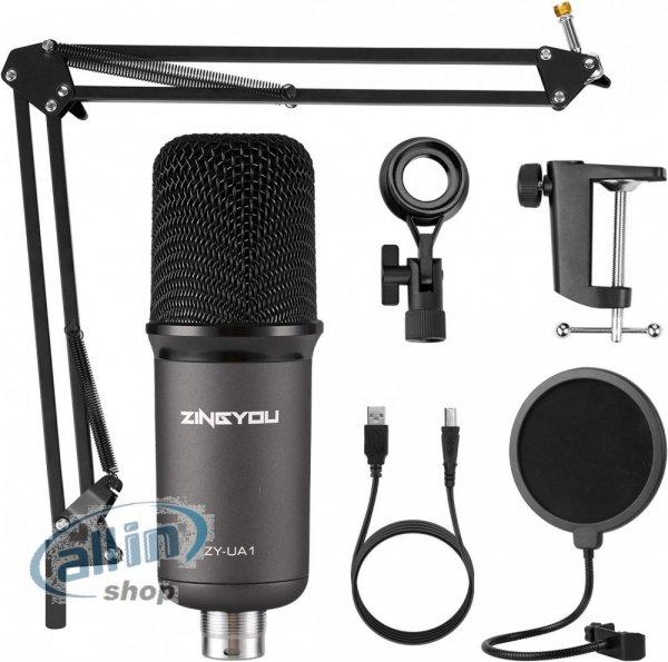 ZINGYOU ZY-UA1 kondenzátor USB-mikrofon Kit podcasting, játékokhoz, YouTube
streameléshez