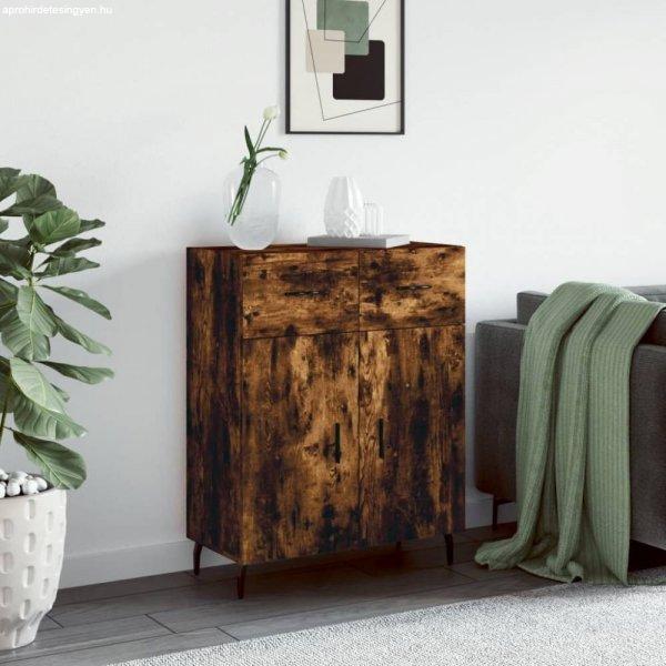 Füstös tölgyszínű szerelt fa tálalószekrény 69,5 x 34 x 90 cm
