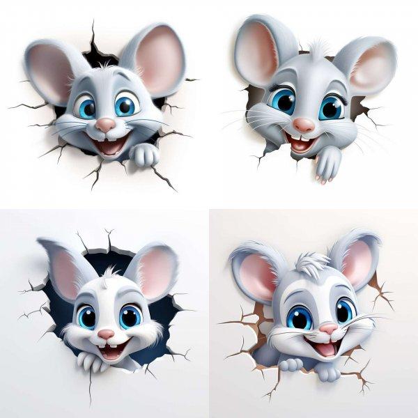 3D egeres gyerek falmatrica | 8 + 24 db-os szett | 80 cm x 80 cm - babaszoba
faldekoráció