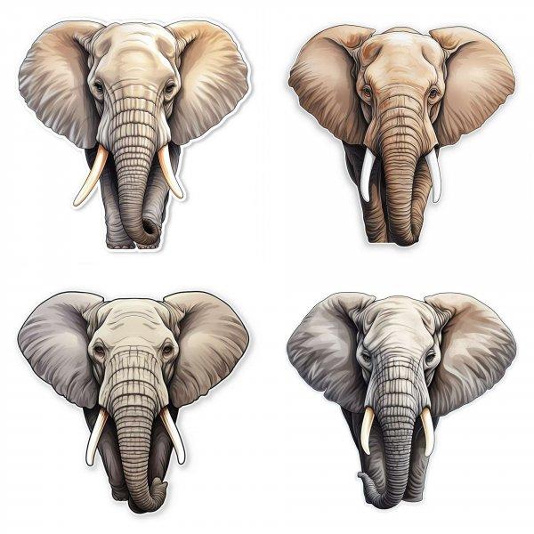 Afrikai elefántos falmatrica | 8 + 24 db-os szett | 80 cm x 80 cm - babaszoba
faldekoráció