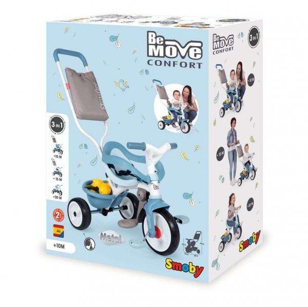 Smoby: Be Move Comfort szülőkaros tricikli - Világos kék