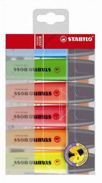 Szövegkiemelő készlet, 2-5 mm, STABILO "BOSS original", 6
különböző szín