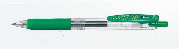 Zseléstoll, 0,37 mm, nyomógombos, ZEBRA "Sarasa Clip", zöld