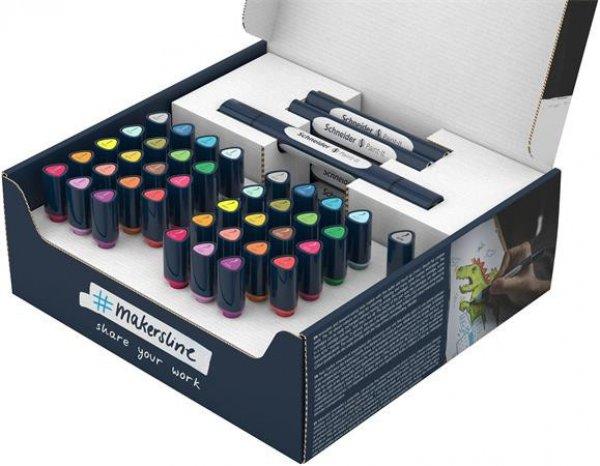 Kétvégű marker készlet, 52 darabos, SCHNEIDER "Paint-It 040 Twin marker
Set 1", 20 különböző szín