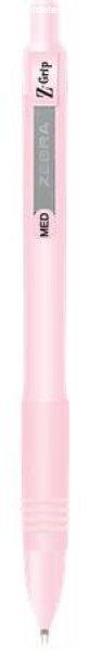 Golyóstoll, 0,27 mm, nyomógombos, rózsaszín tolltest, ZEBRA "Z-Grip
Pastel", kék