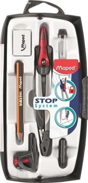 Körző készlet, rögzíthető lábakkal, 7 darabos, MAPED "Stop
System"