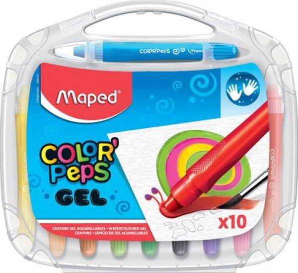 Zsírkréta, kitekerhető, MAPED "Color'Peps GEL", 10
különböző szín